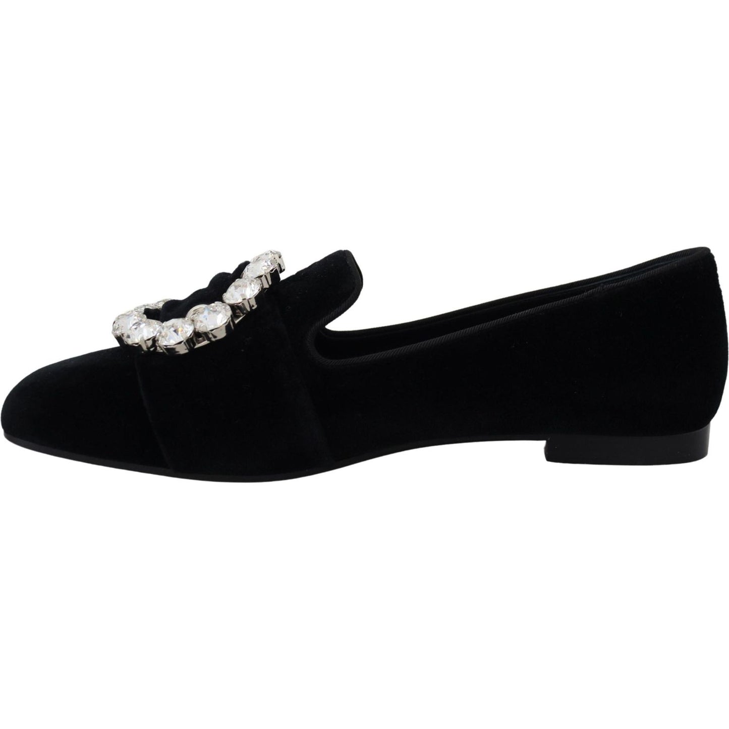 Chic Velvet Crystal-Embellished Loafers