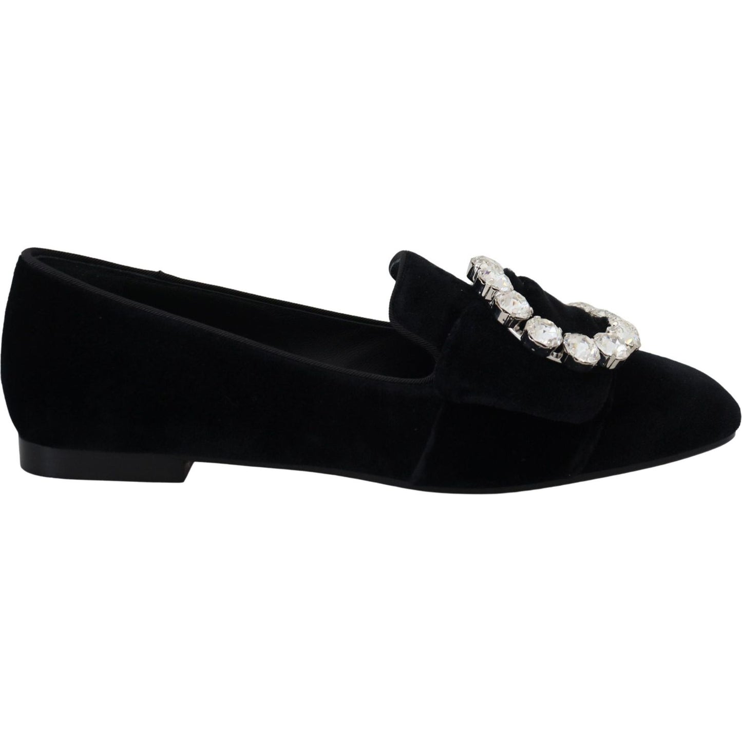 Chic Velvet Crystal-Embellished Loafers