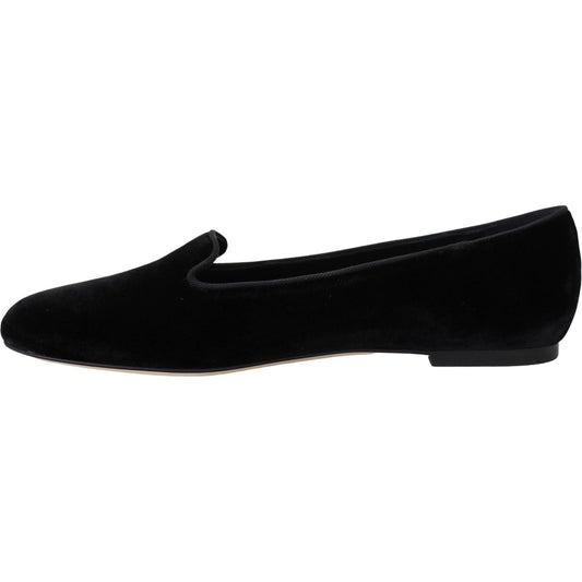 Elegant Black Silk-Blend Loafers