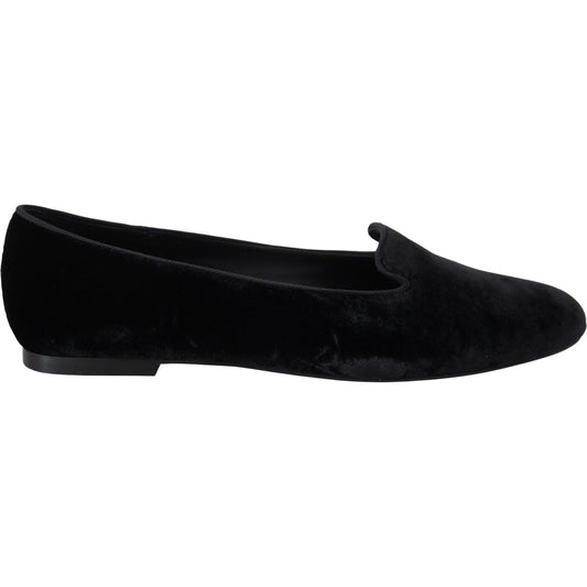 Elegant Black Silk-Blend Loafers