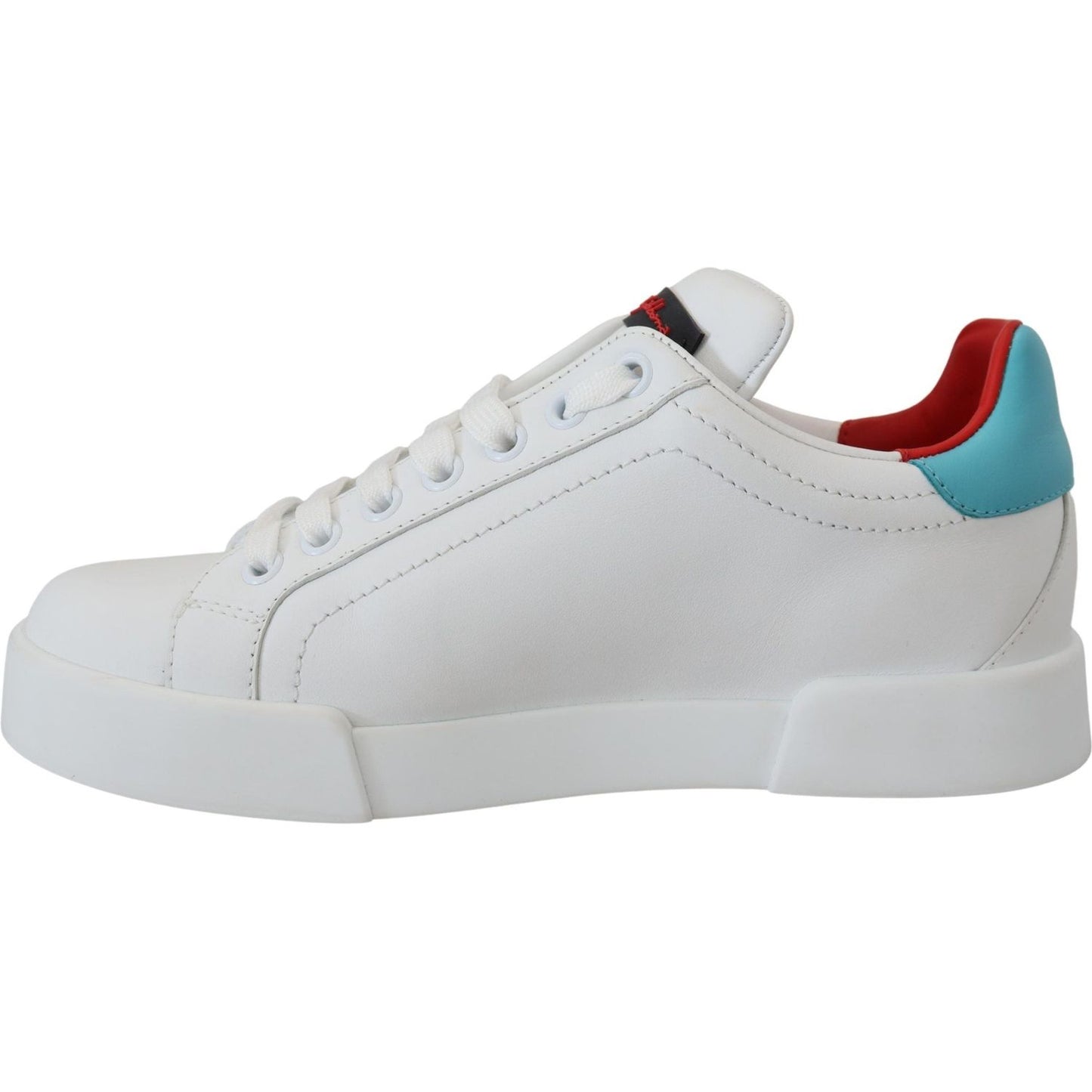 Elegant White Portofino Leather Sneakers