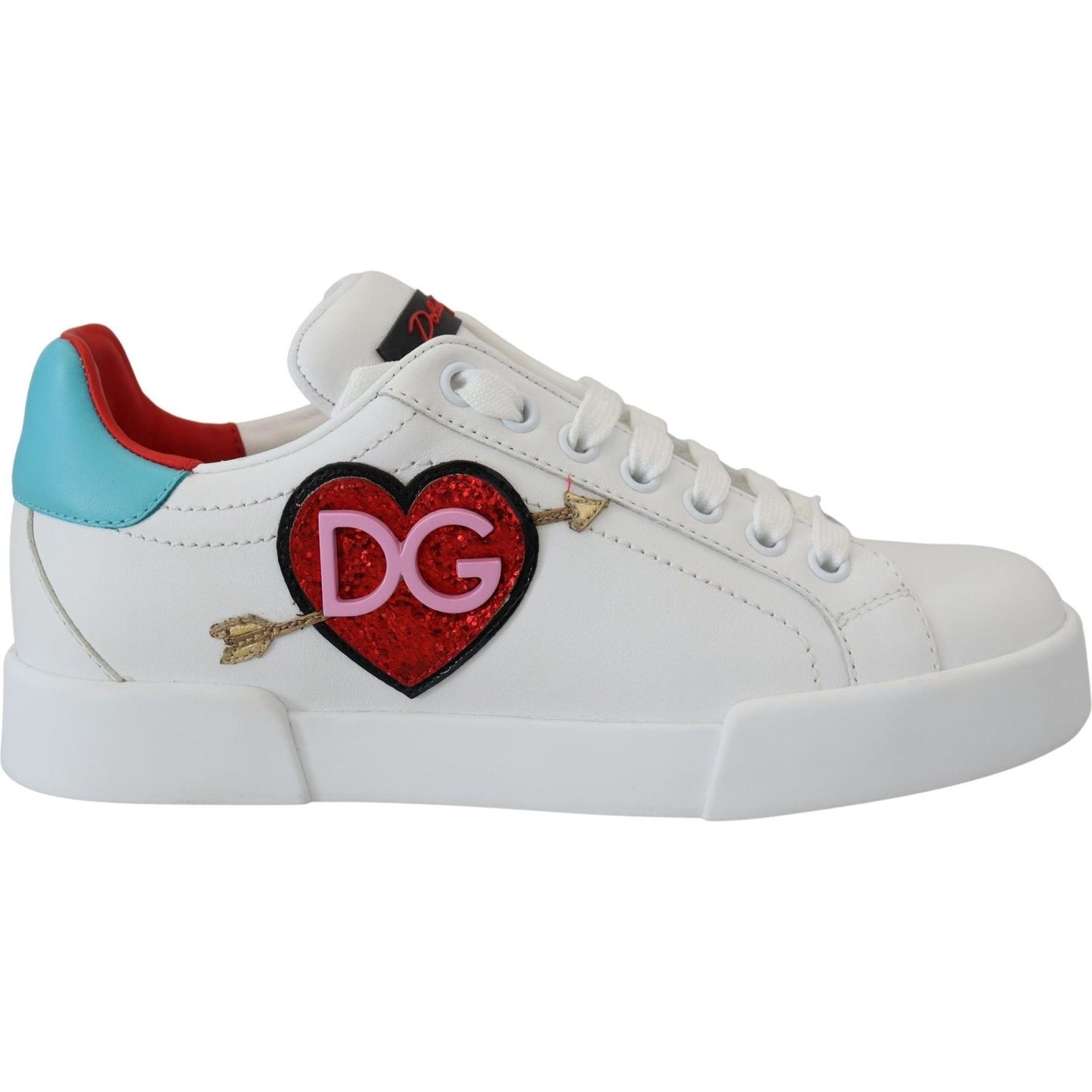 Elegant White Portofino Leather Sneakers