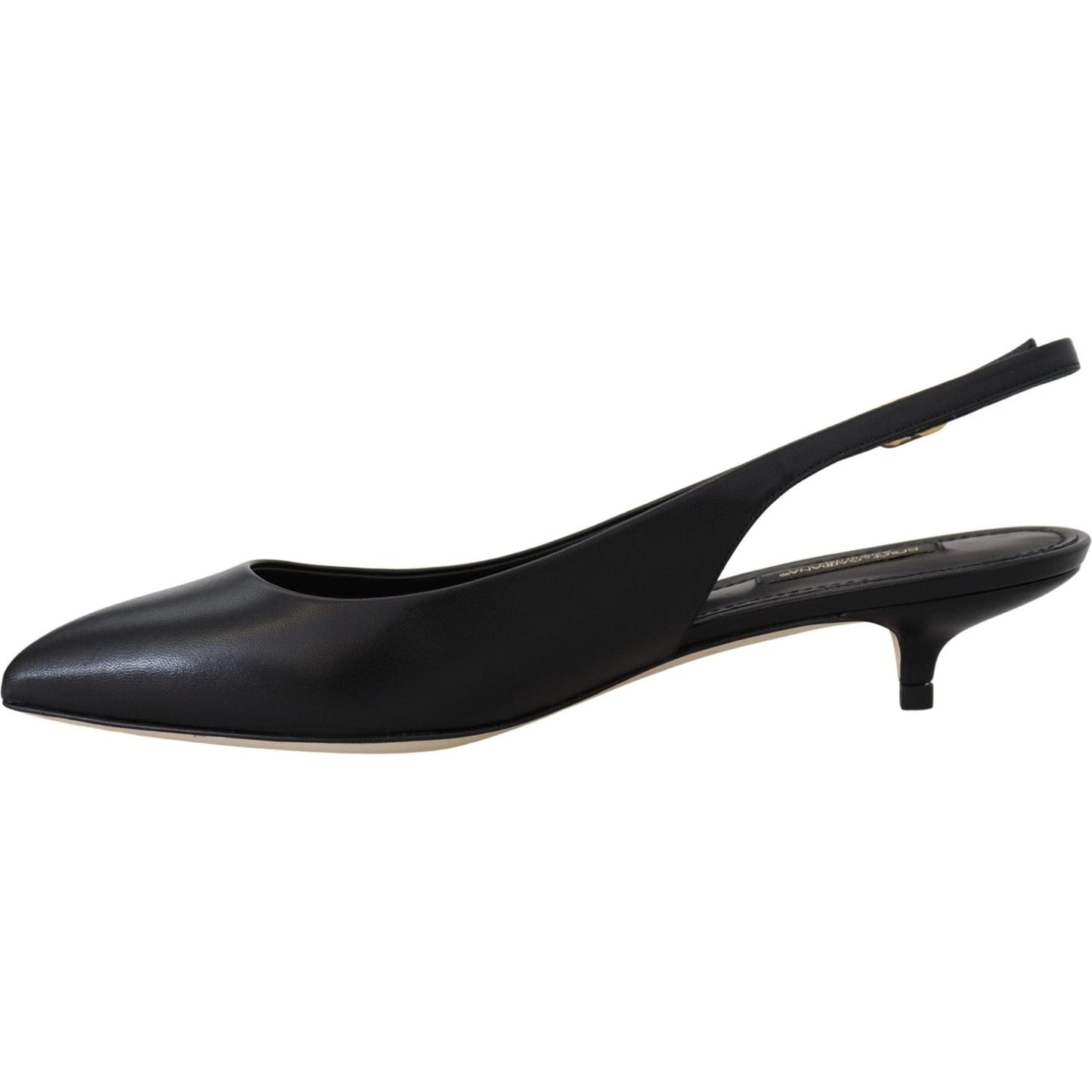 Elegant Black Leather Slingback Pumps