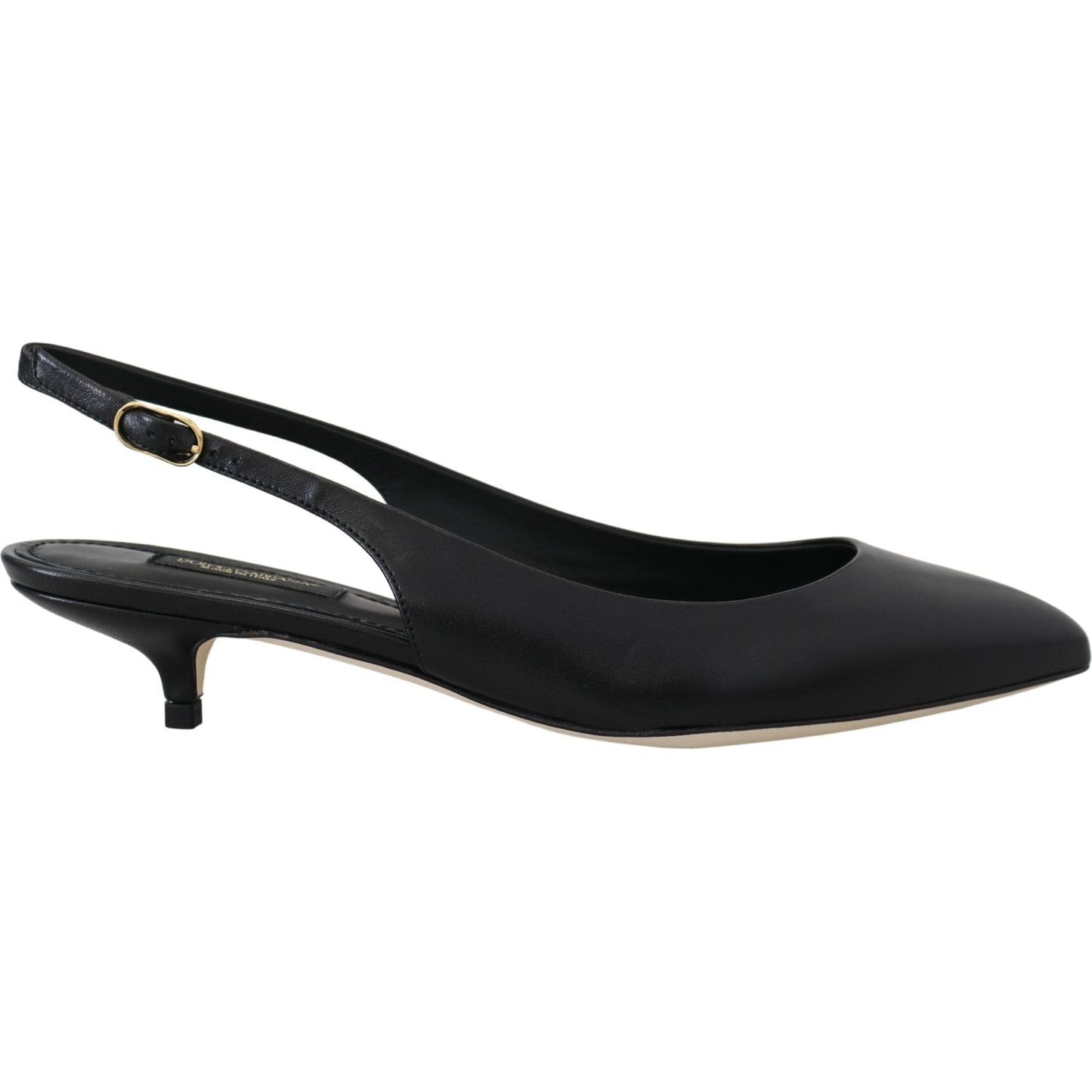 Elegant Black Leather Slingback Pumps