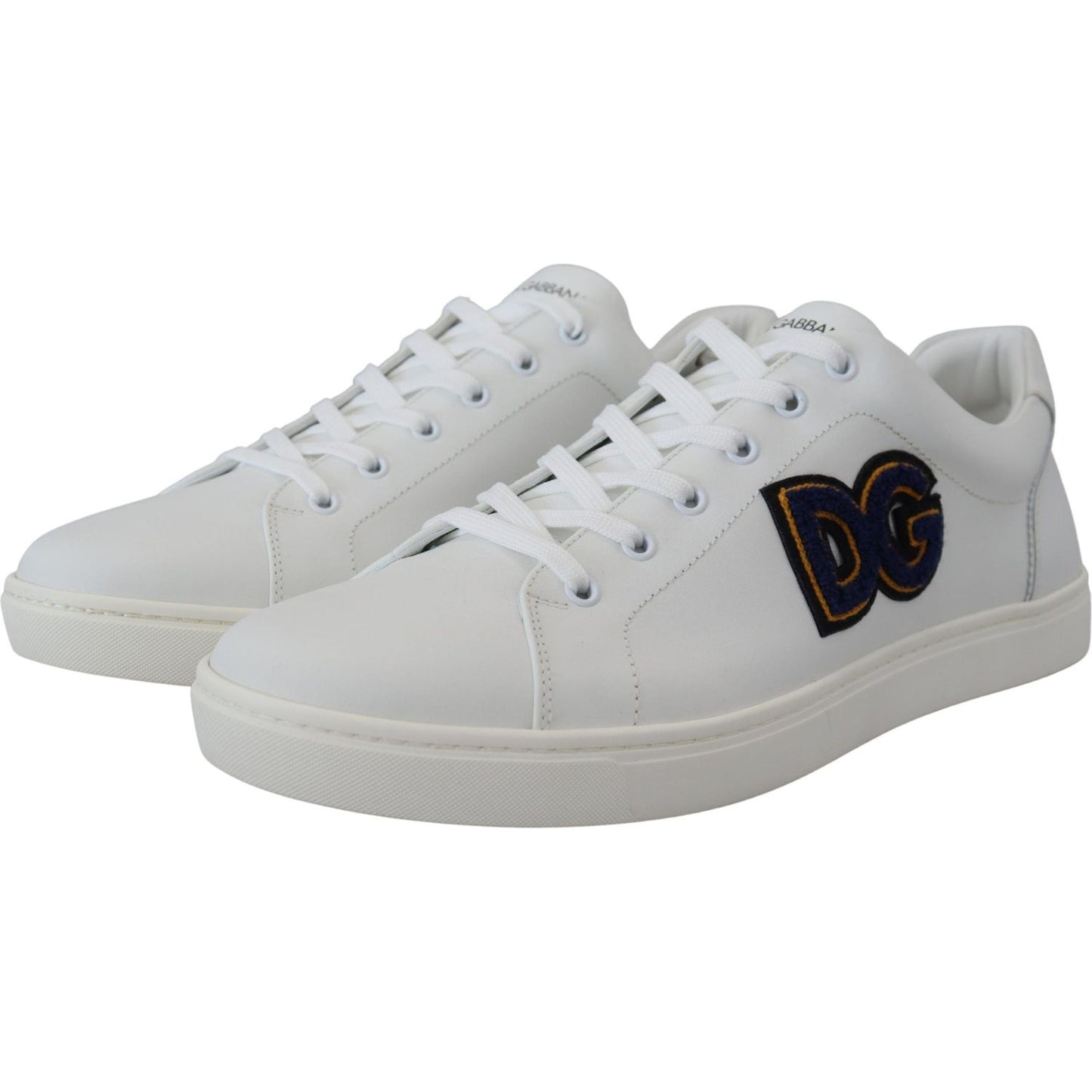 Elegant White Leather Men's Sneakers