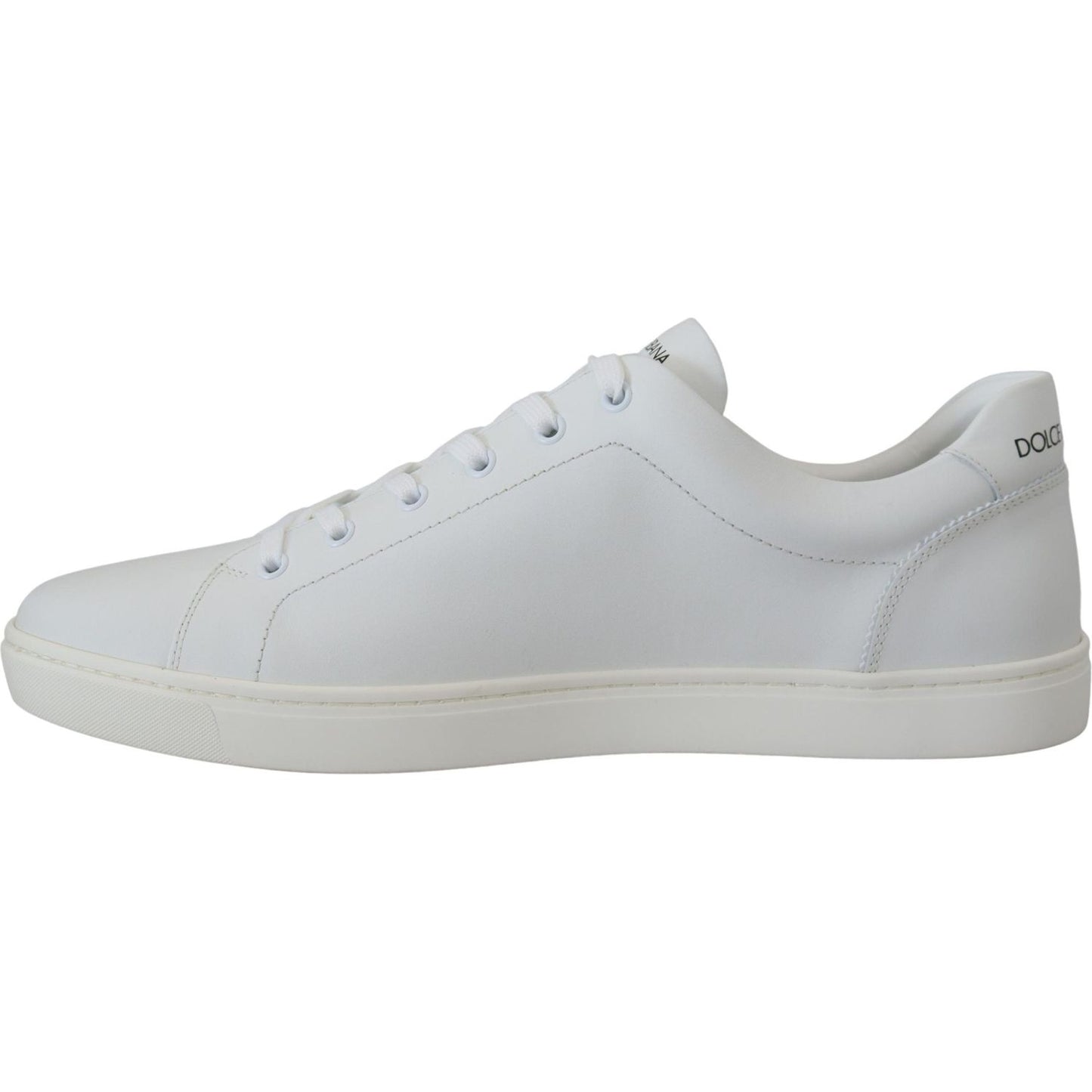 Elegant White Leather Men's Sneakers