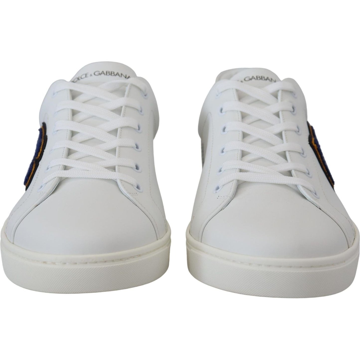 Elegant White Leather Men's Sneakers