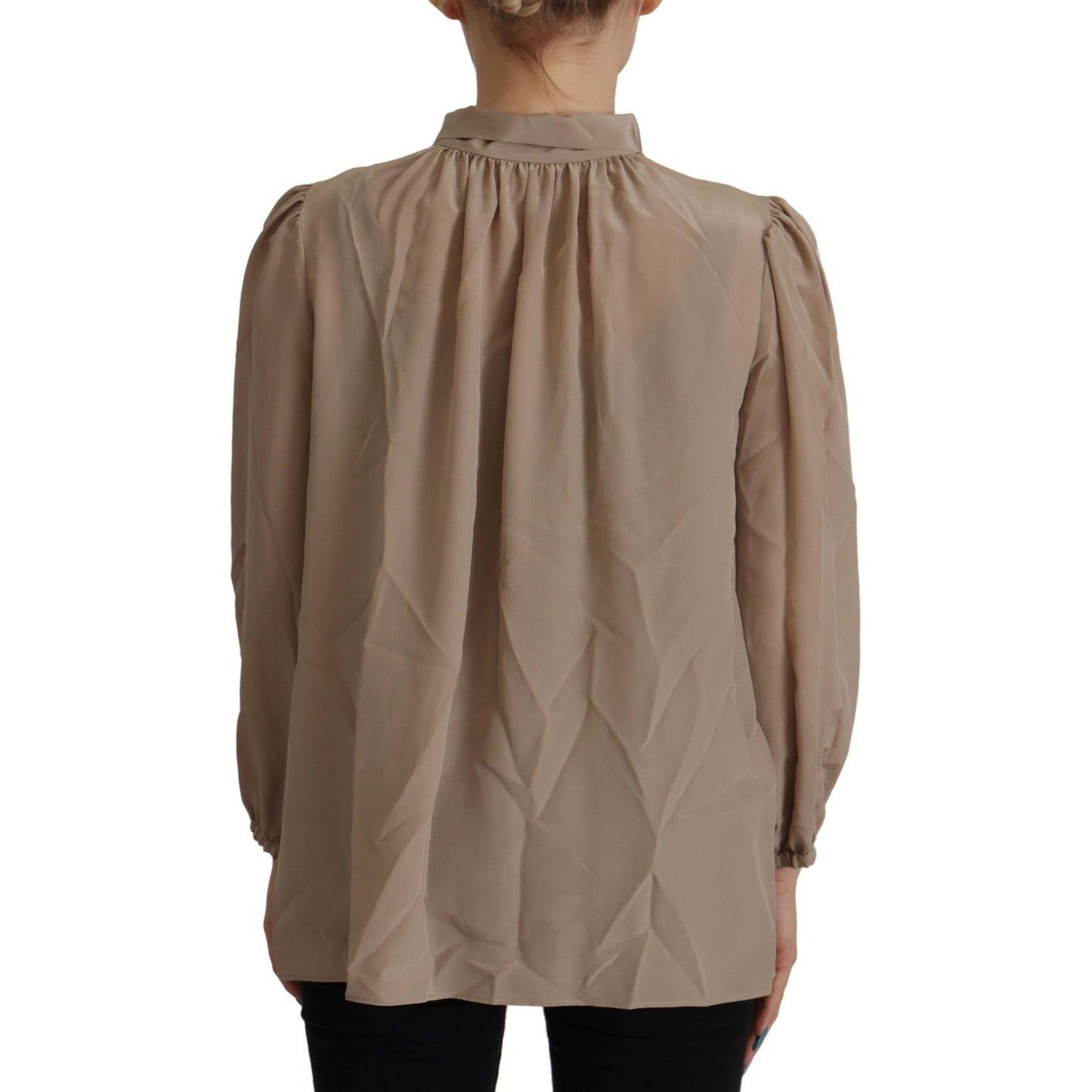 Elegant Silk Ascot Collar Blouse