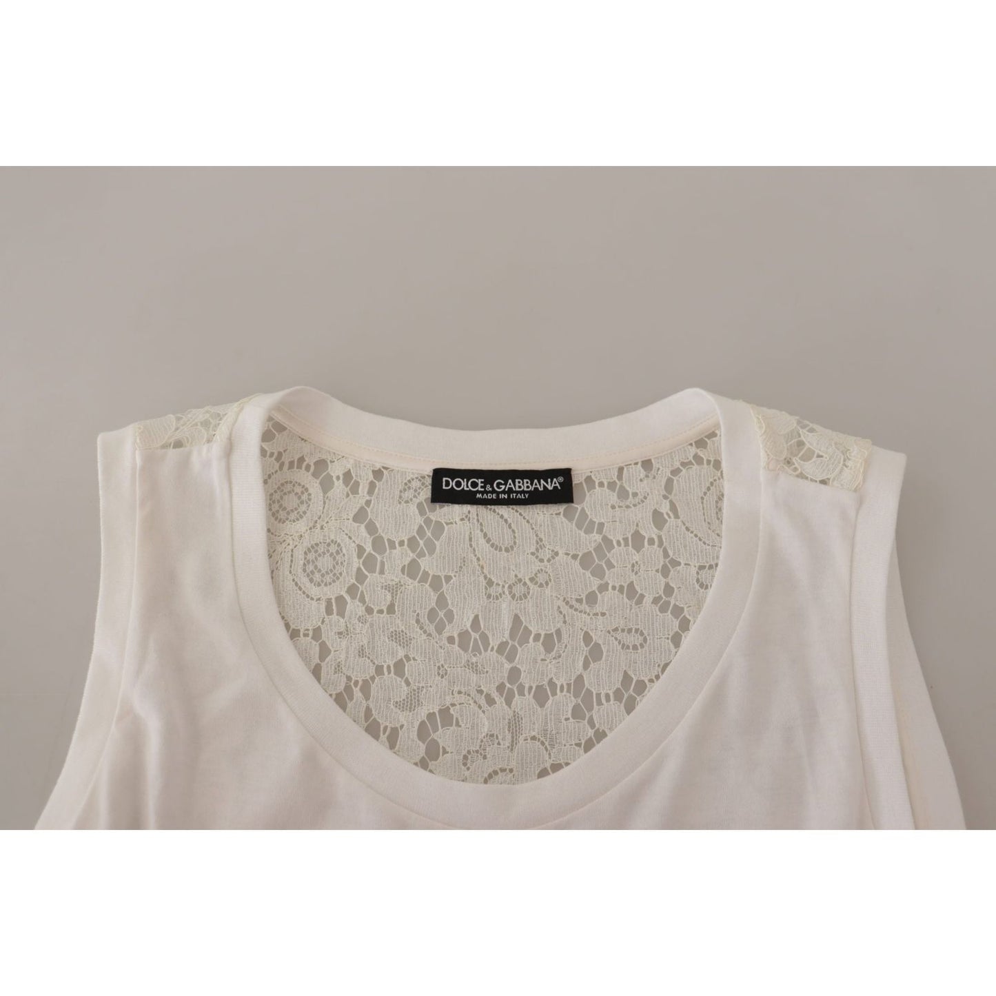 Elegant White Embellished Sleeveless Tee