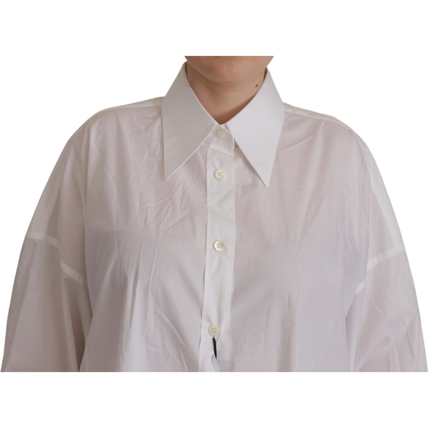 Elegant White Cotton Buttoned Shirt