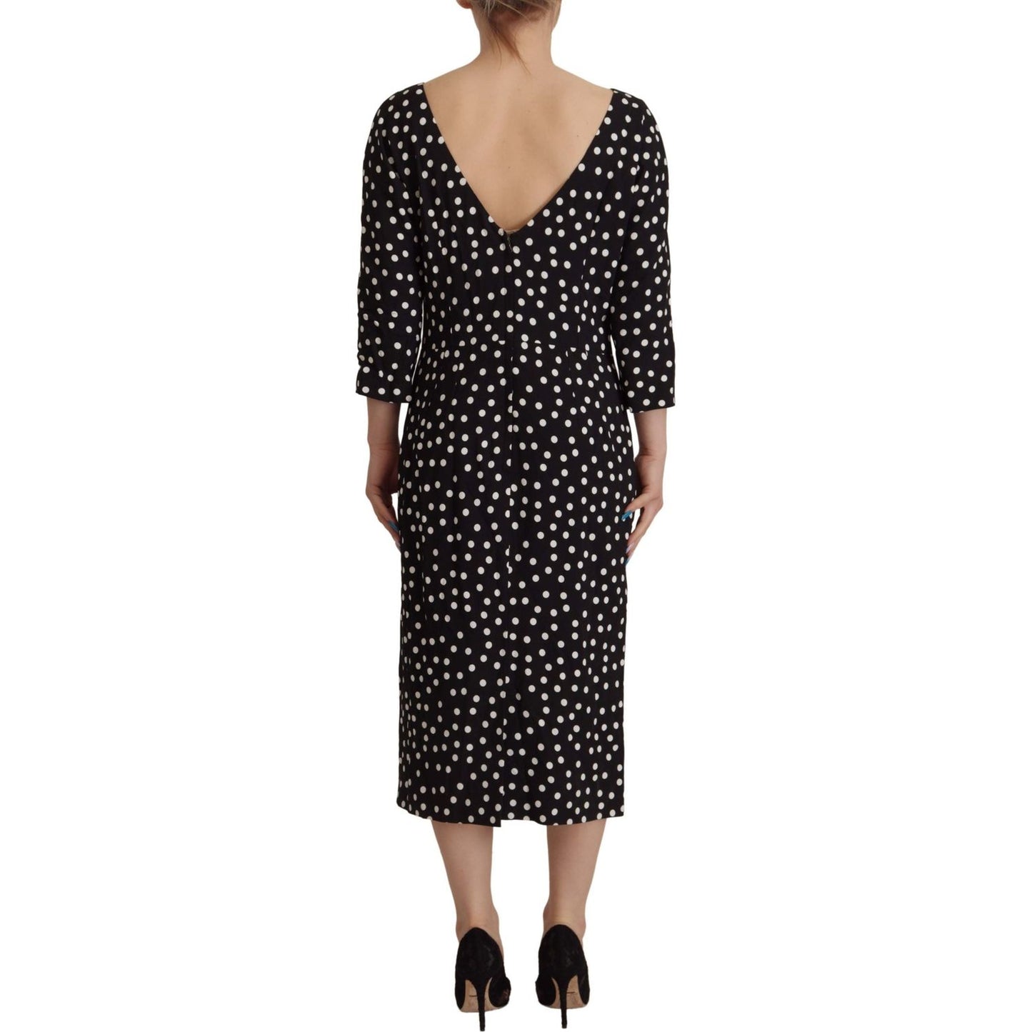 Polka Dot Sheath Midi Elegance