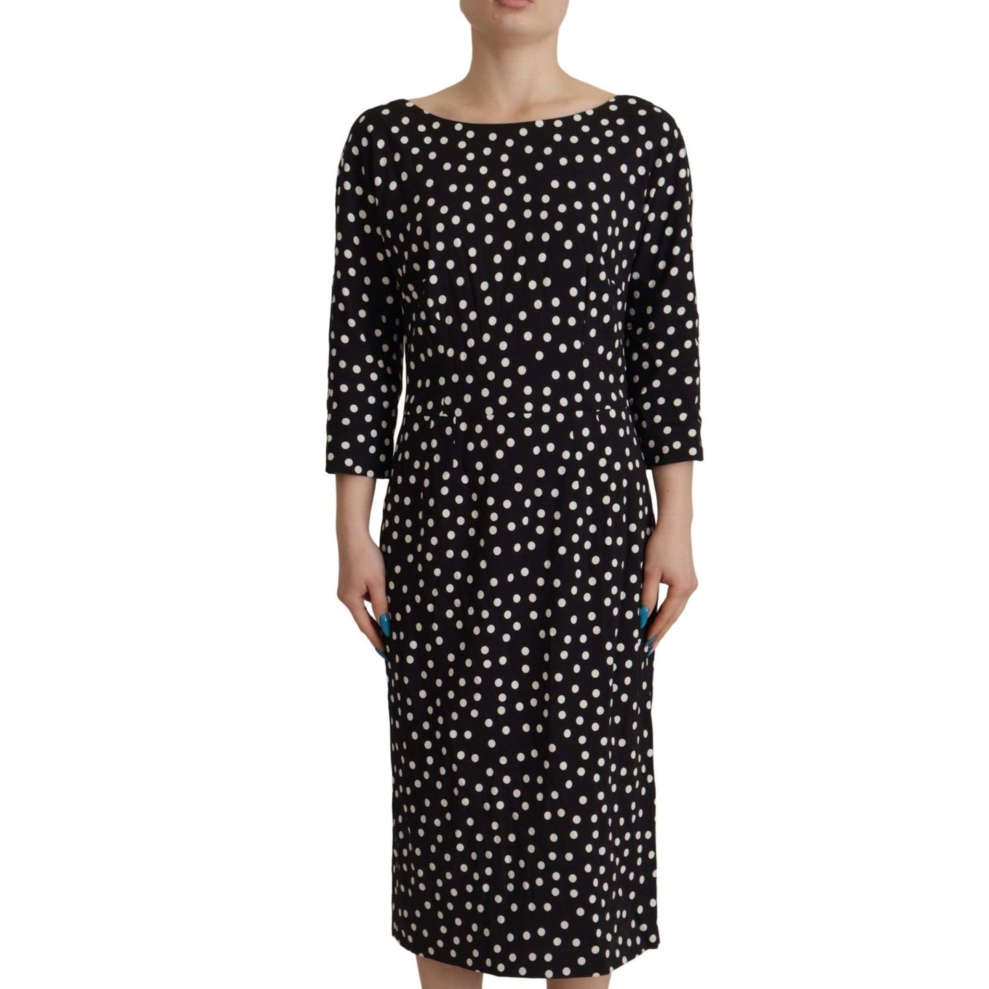 Polka Dot Sheath Midi Elegance