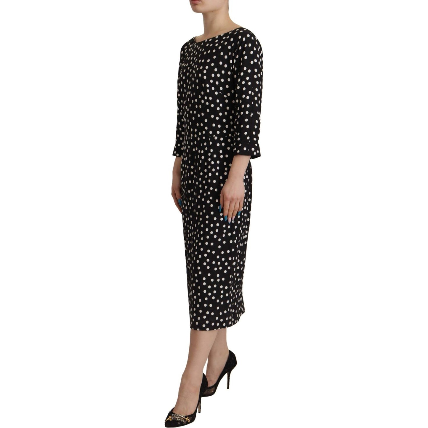 Polka Dot Sheath Midi Elegance