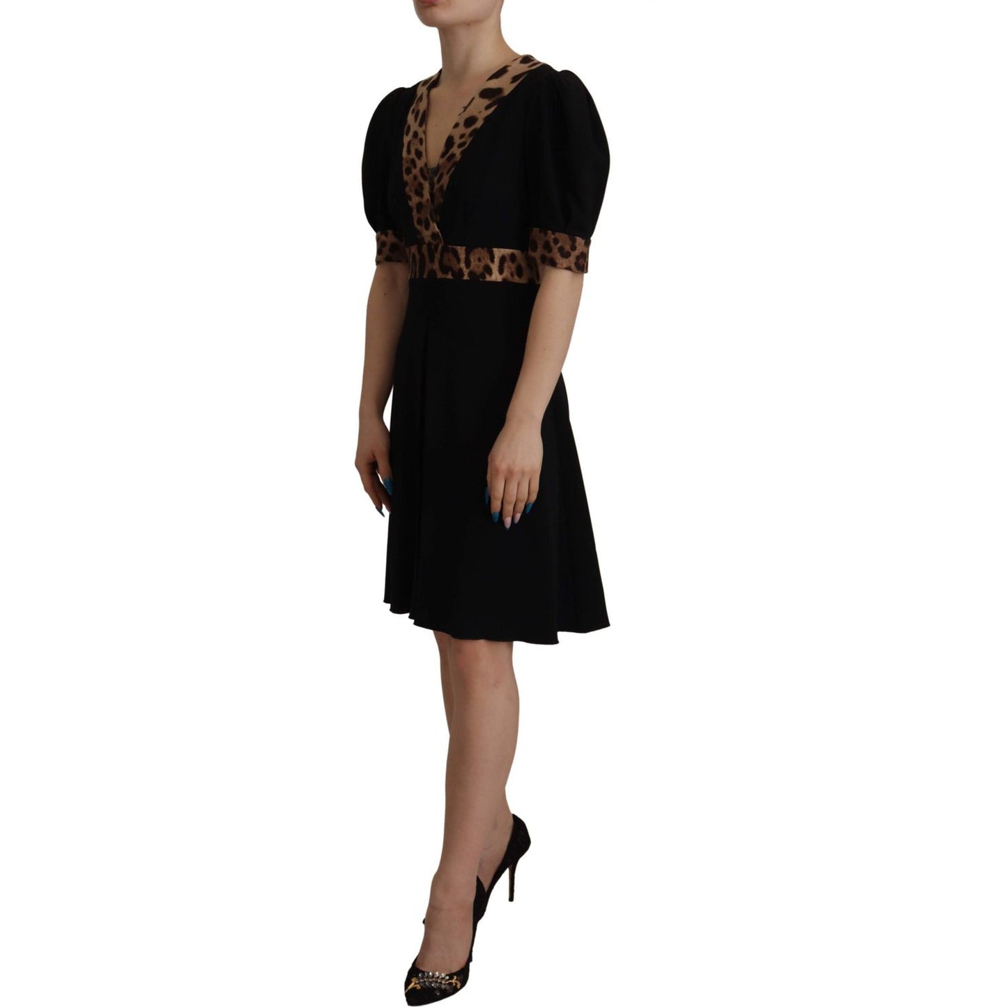 Elegant Black V-Neck A-Line Dress