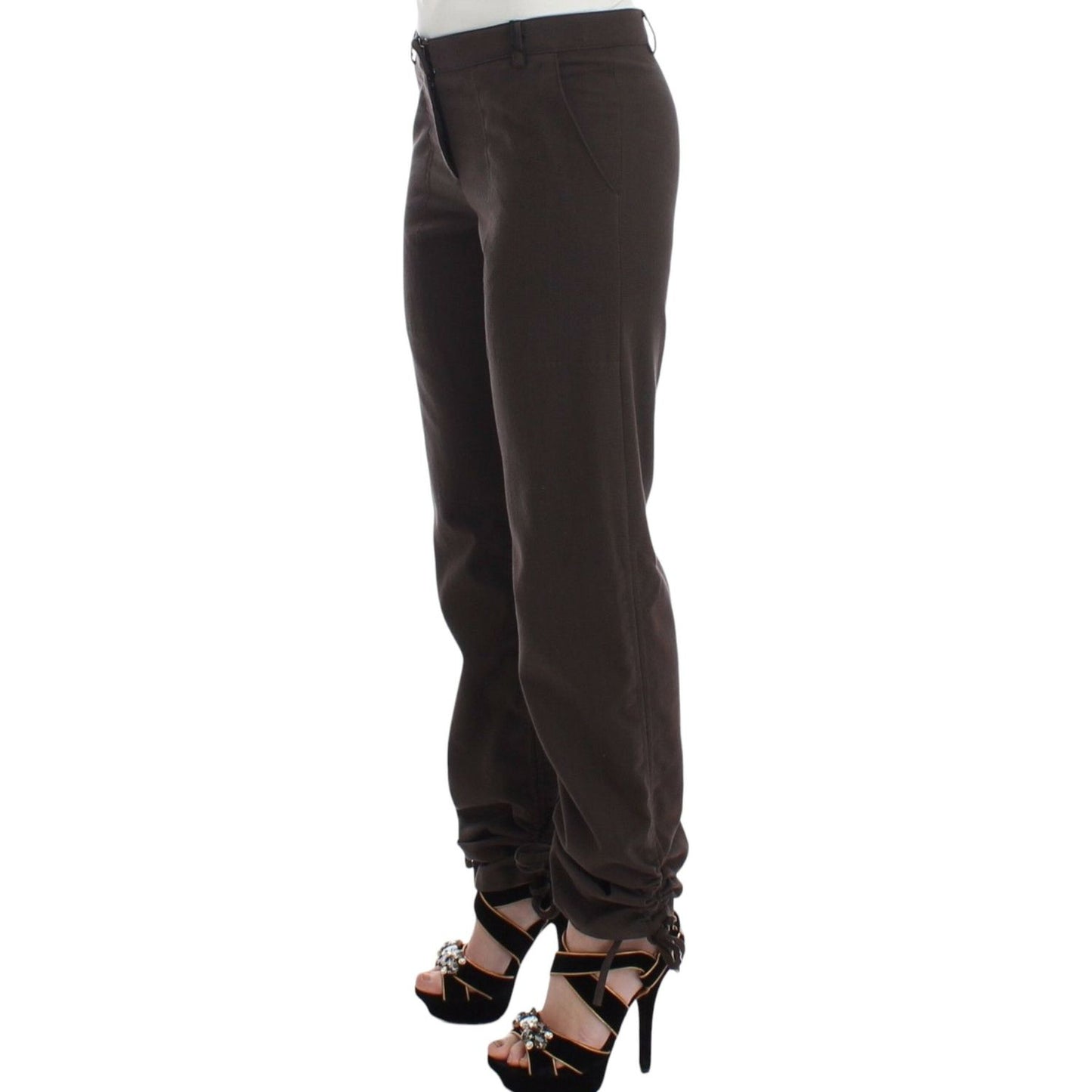 Ermanno Scervino Chic Brown Cotton Dress Pants brown-chinos-casual-dress-pants-khakis