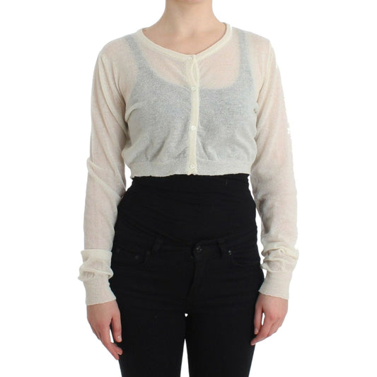 Ermanno Scervino Chic Cropped Alpaca Blend Sweater lingerie-knit-cropped-wool-sweater-cardigan-1