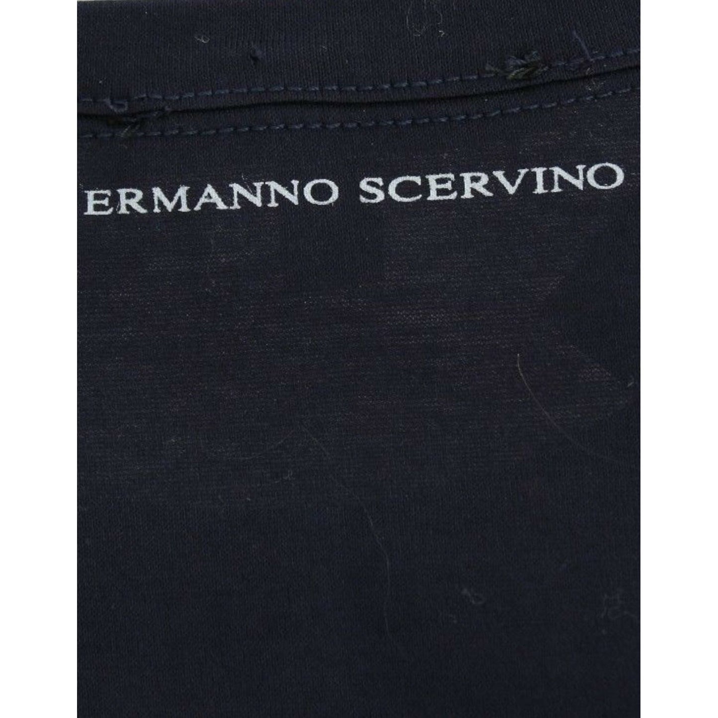 Ermanno Scervino Elegant Blue Cotton Sweater lingerie-blue-crewneck-cotton-logo-t-shirt