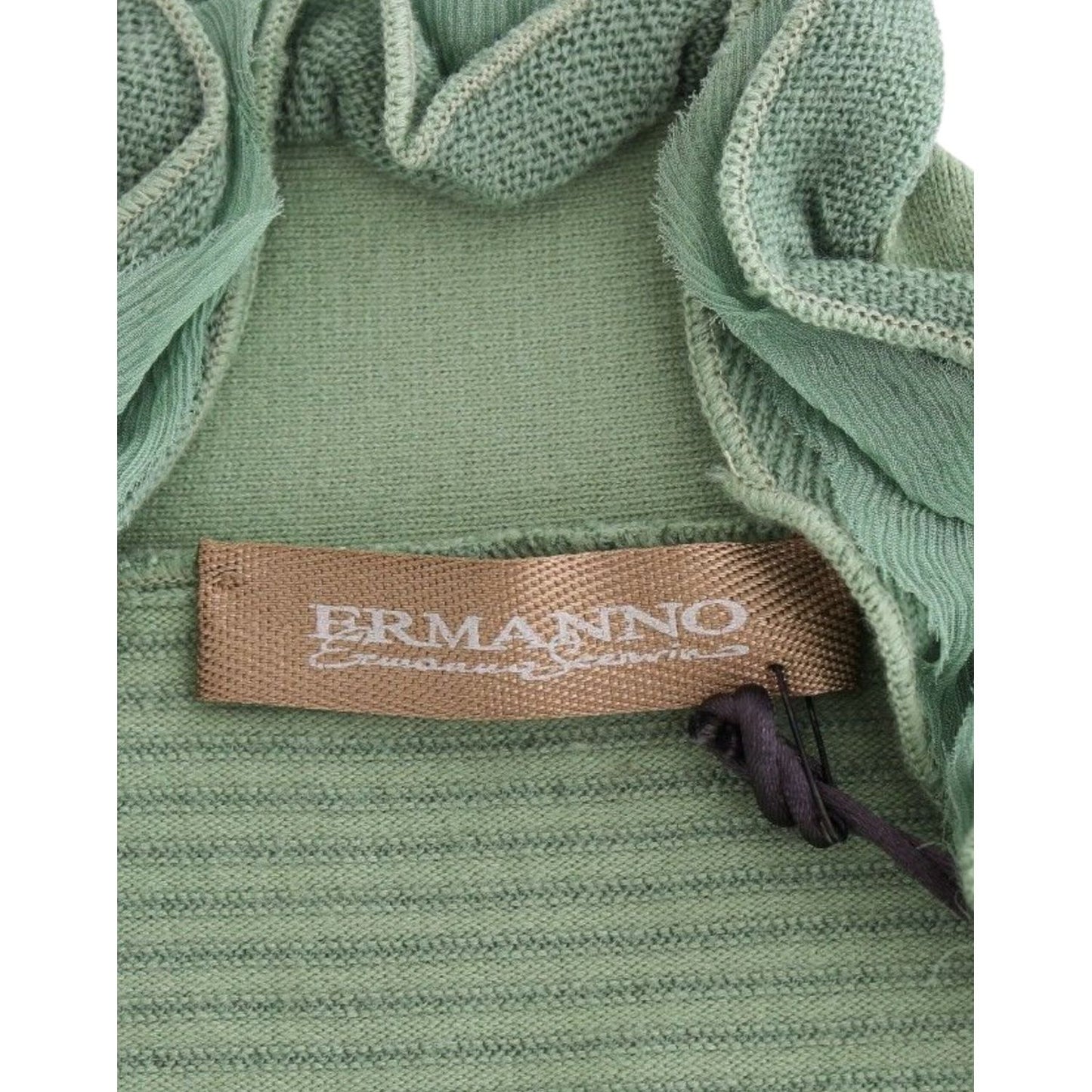 Ermanno ScervinoElegant Green Striped Wool Blend SweaterMcRichard Designer Brands£169.00