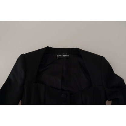 Dolce & Gabbana Black Slim Fit Long Sleeves Snap Jacket