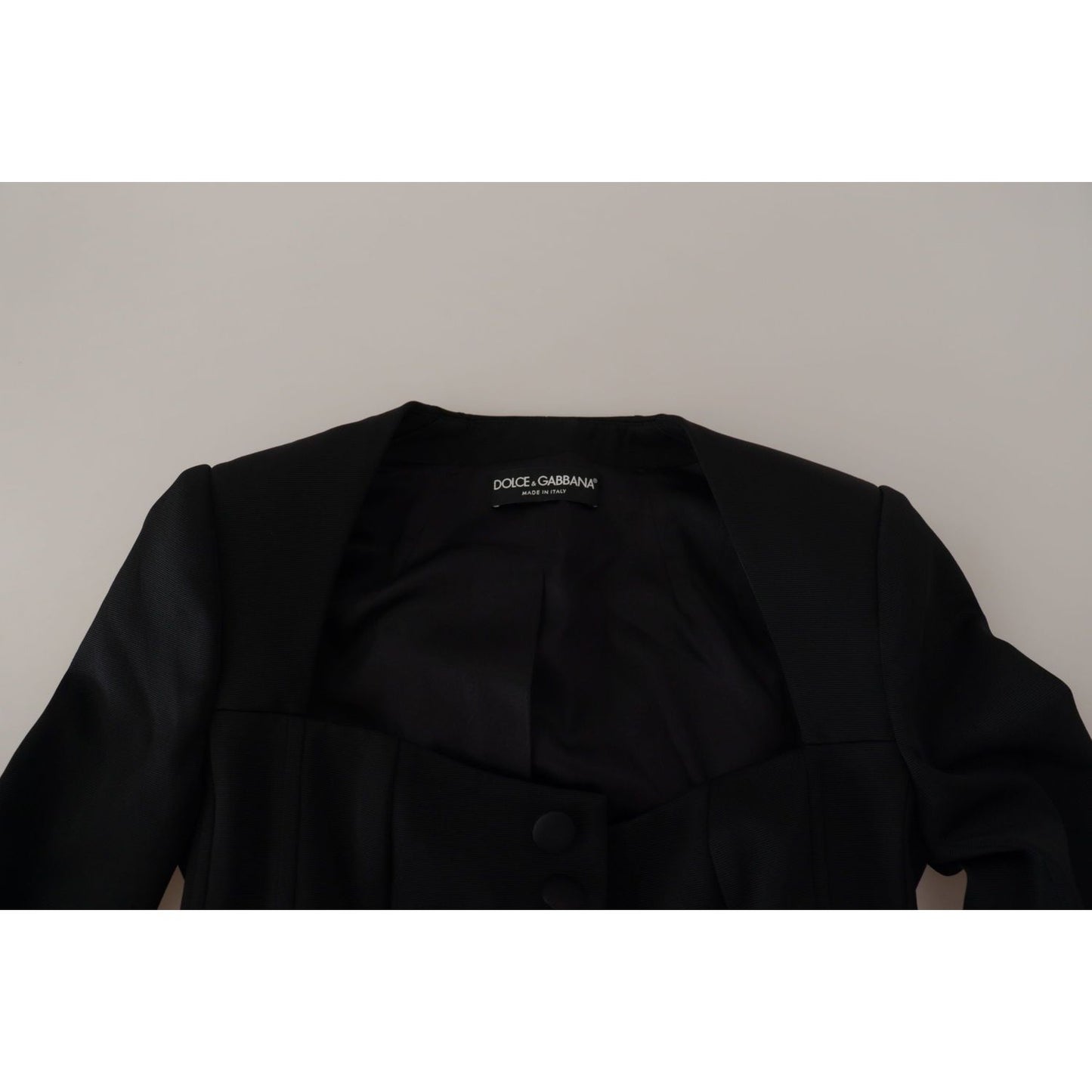 Sleek Black Snap Jacket with Silk Lining