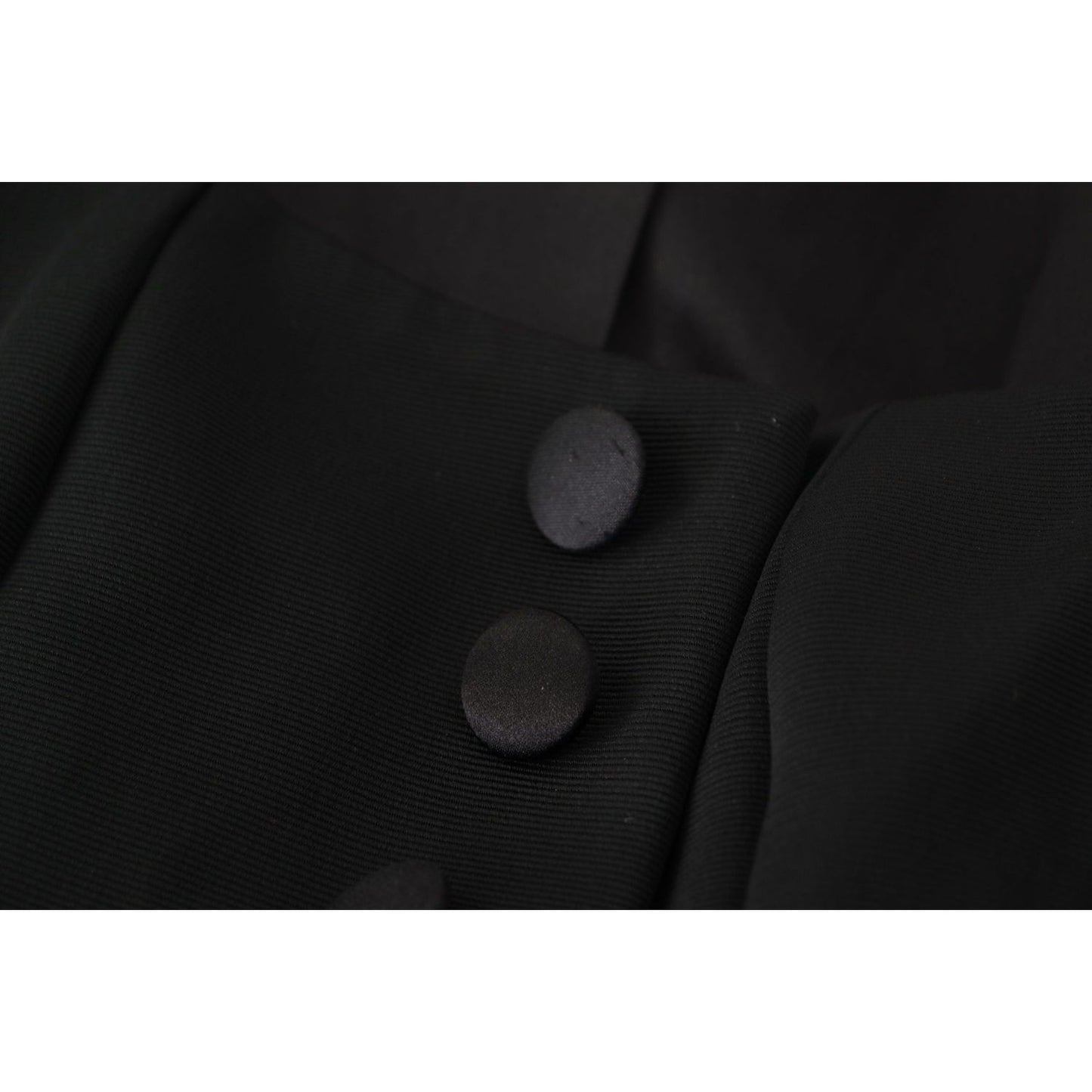 Sleek Black Snap Jacket with Silk Lining