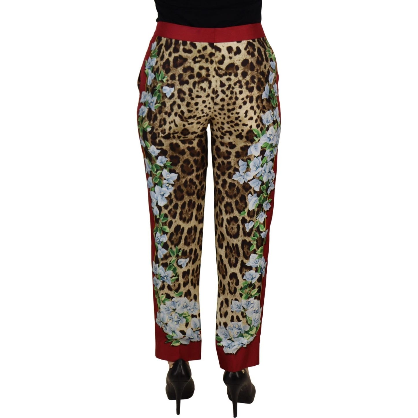 Elegant Multicolor High Waist Silk Pants