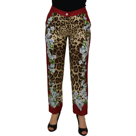 Elegant Multicolor High Waist Silk Pants