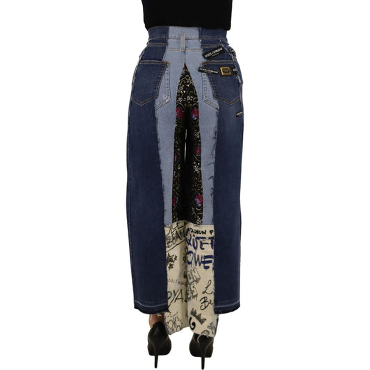 High-Waist Multicolor Wide-Cut Jeans Dolce & Gabbana