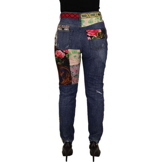 High Waist Patchwork Skinny Denim