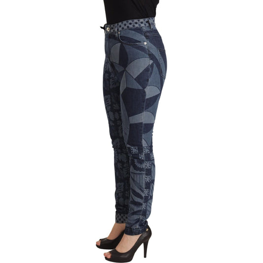 Elegant Floral High Waist Skinny Jeans