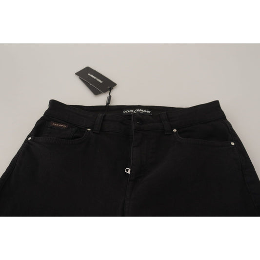 Sleek Black Cotton Stretch Skinny Jeans Dolce & Gabbana