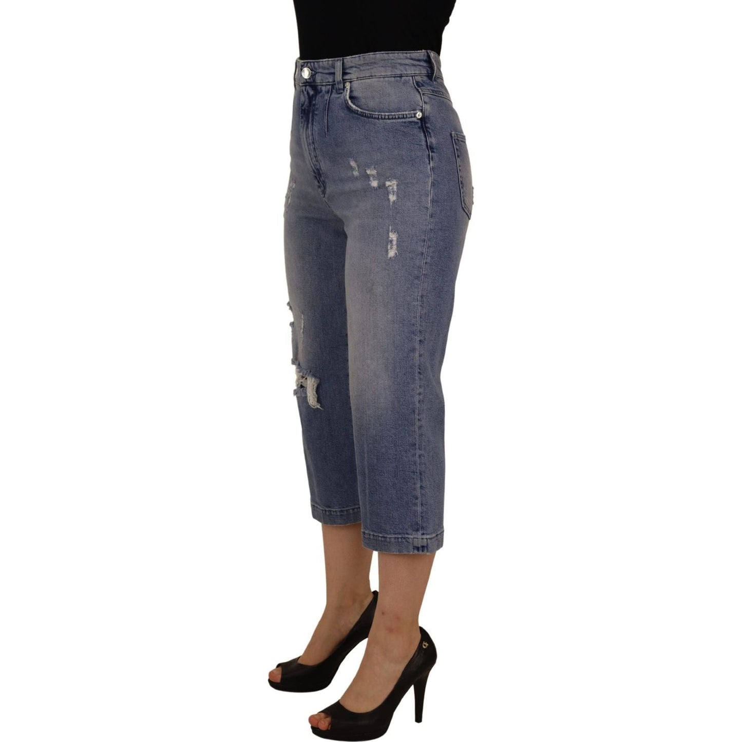 High Waist Skinny Denim Jeans - Blue