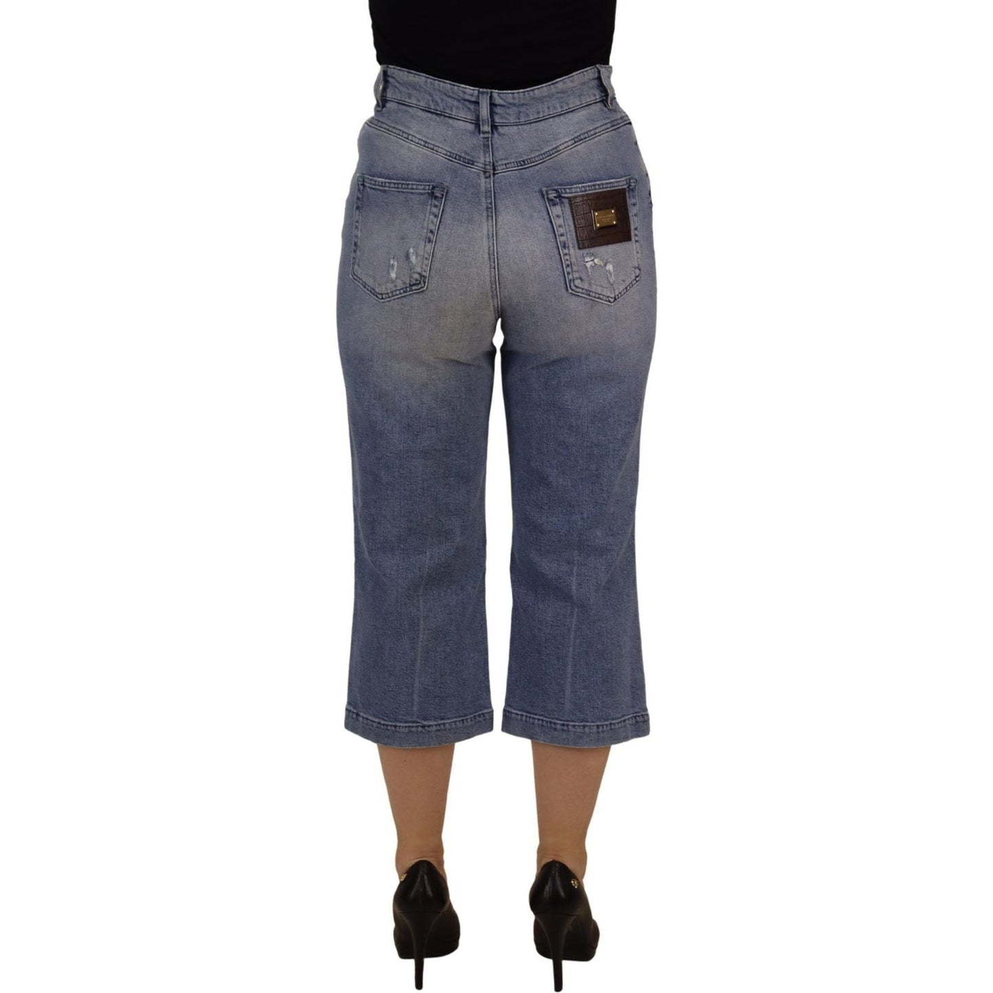 High Waist Skinny Denim Jeans - Blue