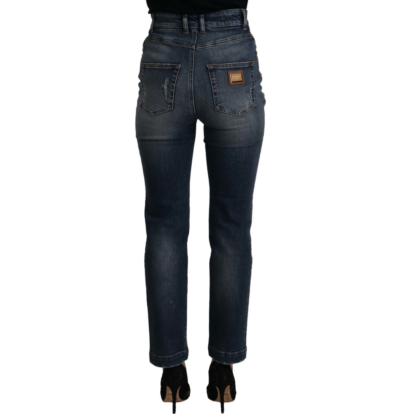 High Waist Skinny Designer Jeans in Blue