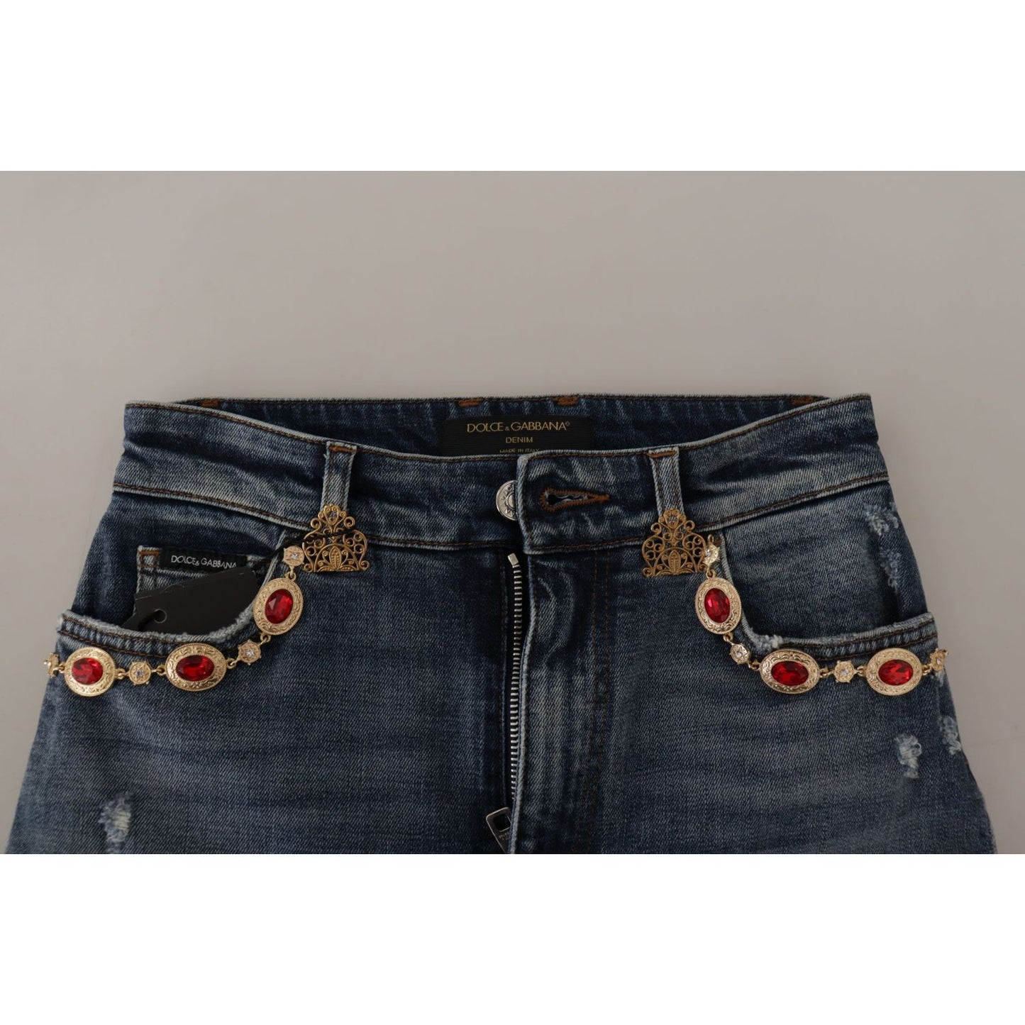 High Waist Skinny Designer Jeans in Blue