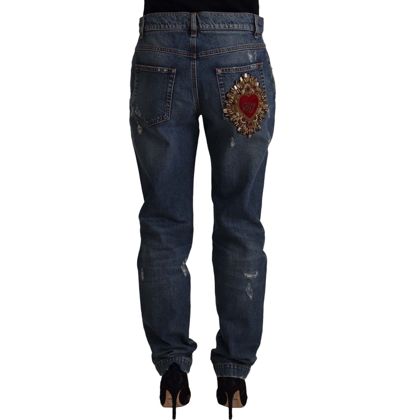 Chic Boyfriend Cut Mid Waist Denim Jeans