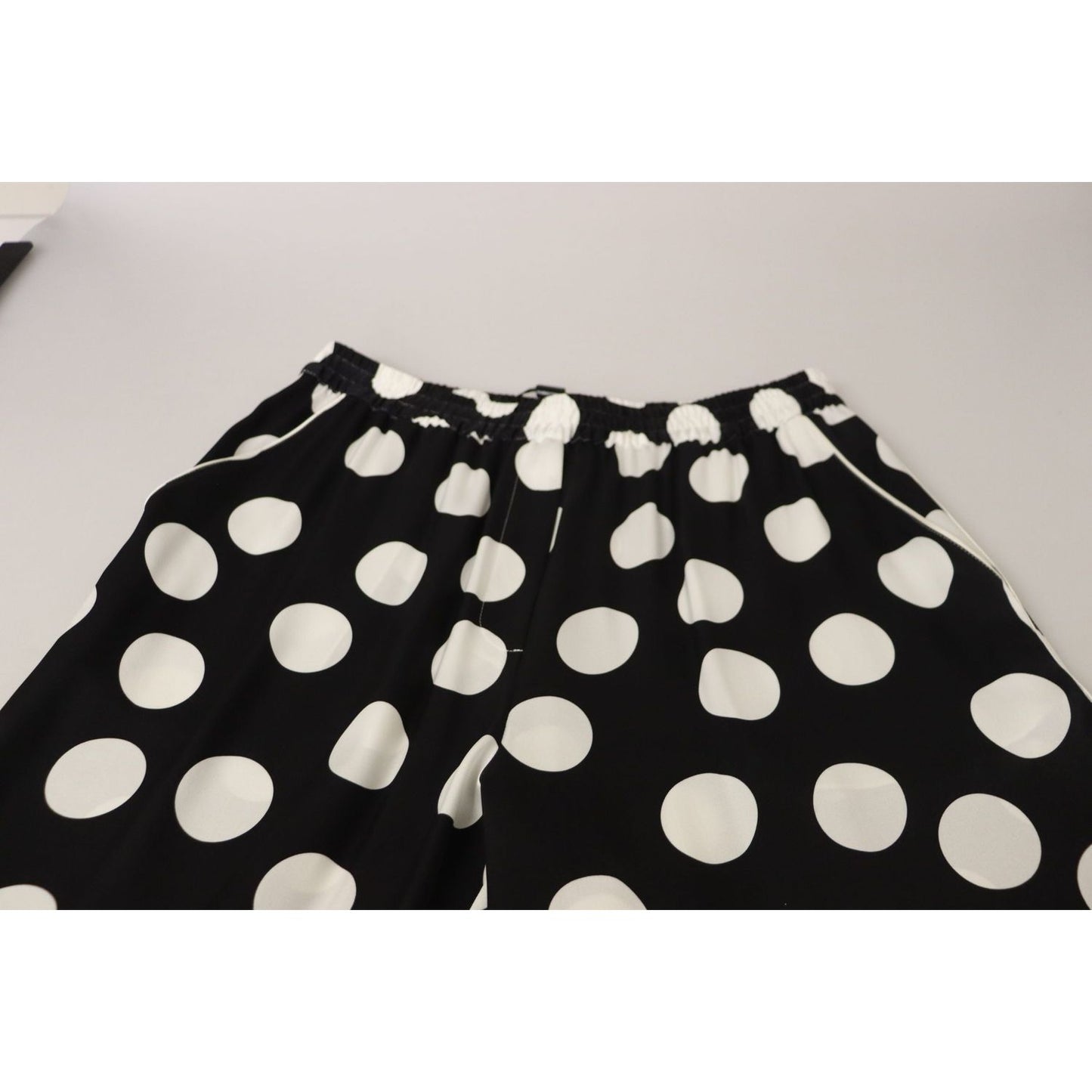 Polka Dot Silk Mid Waist Pants