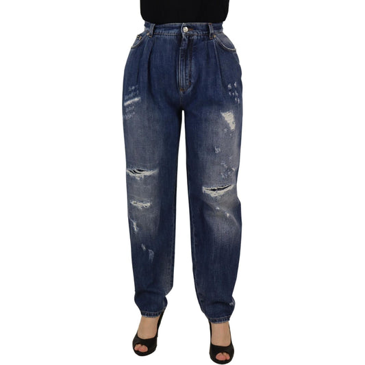 High Waist Skinny Denim Jeans - Chic Blue Washed