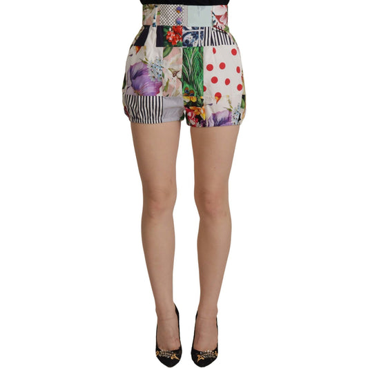 Patchwork High Waist Designer Shorts