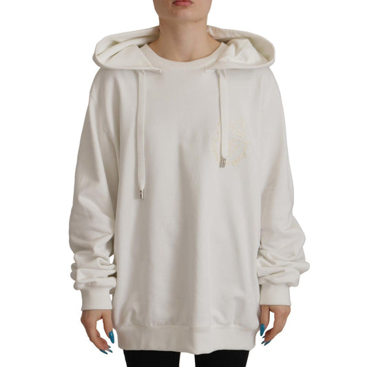 Dolce & Gabbana Chic White Hooded Pullover Sweater Dolce & Gabbana