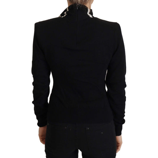 Elegant Black Cashmere Turtleneck Sweater