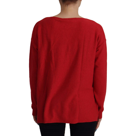 Elegant Red Wool Blend Knit Sweater