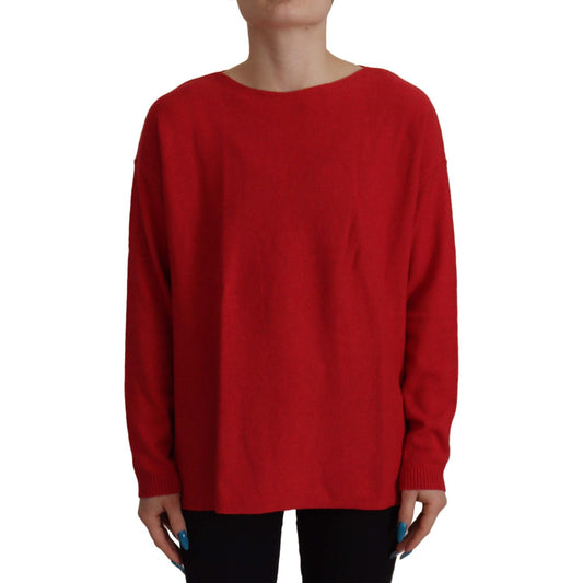 Dolce & Gabbana Red Wool Knit Round Neck Pullover Sweater Dolce & Gabbana