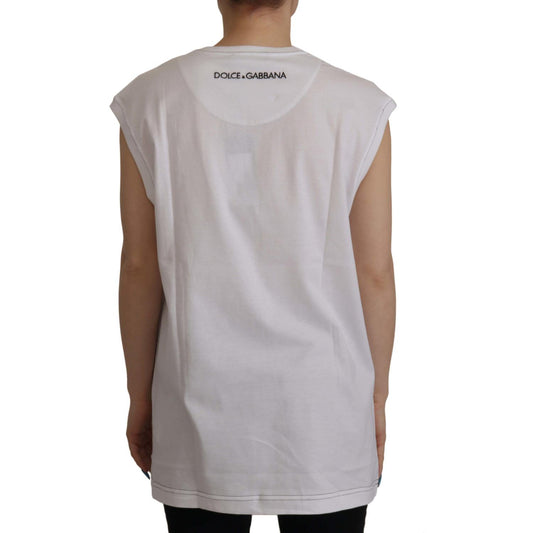 Elegant White Cotton Sleeveless Top