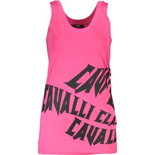 Cavalli Class Elegant Pink Wide-Shoulder Tank Top Cavalli Class