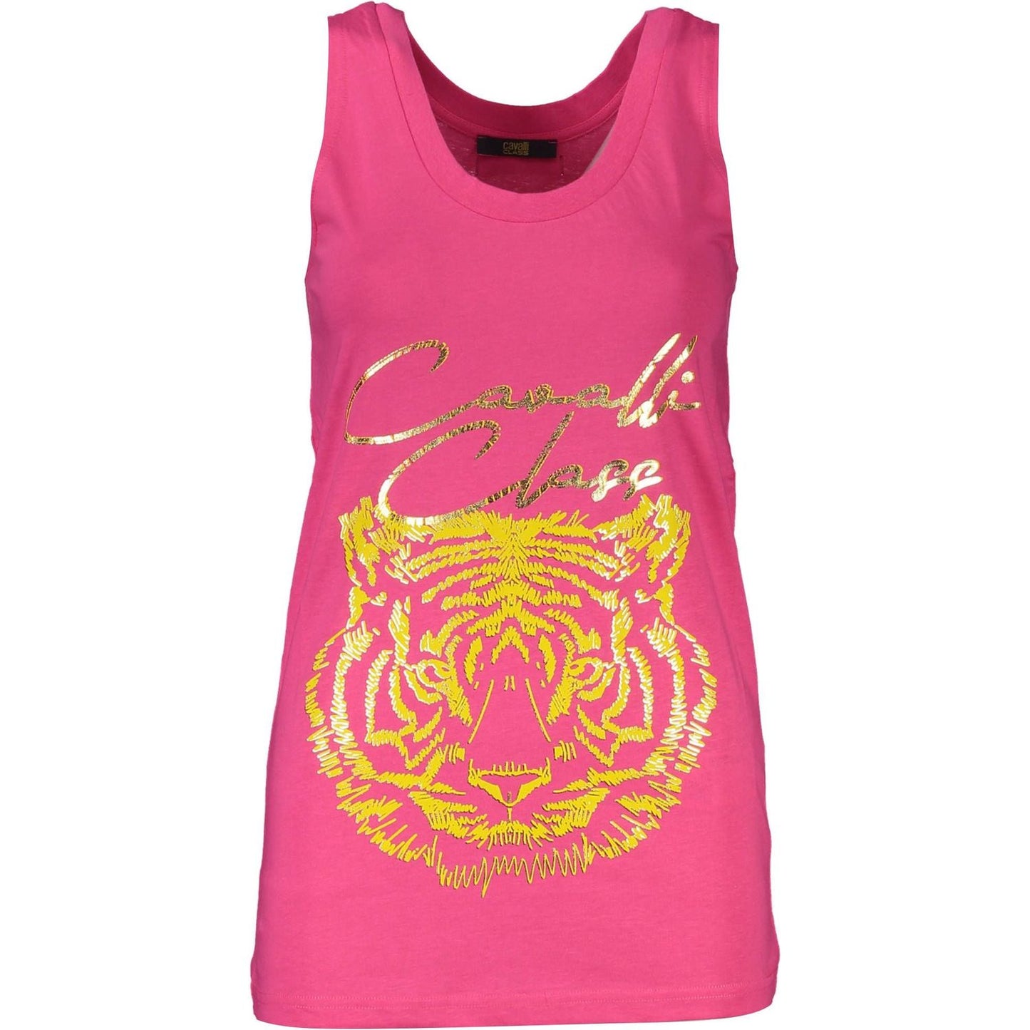 Elegant Pink Cotton Tank with Logo Print