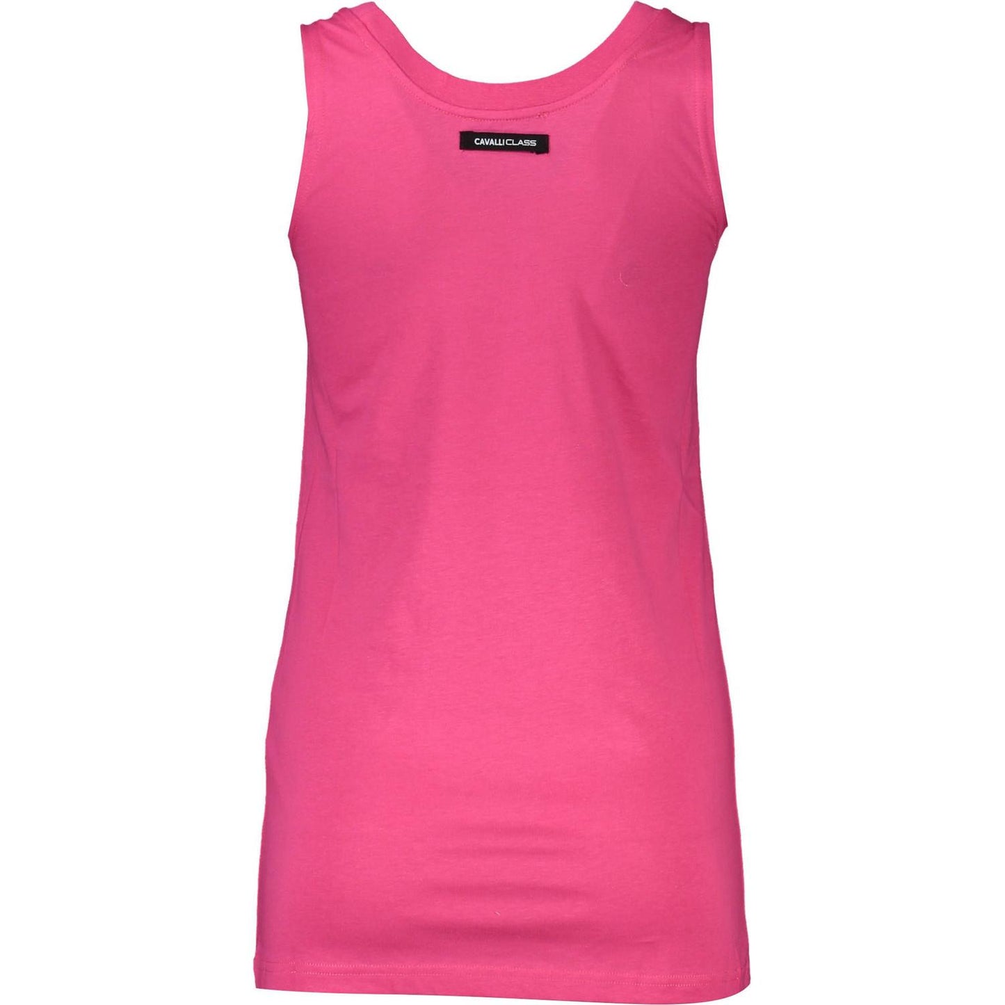 Elegant Pink Cotton Tank with Logo Print