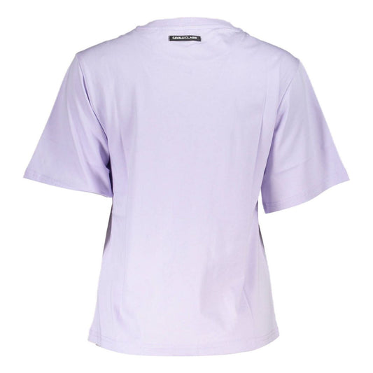 Elegant Purple Printed Tee with Chic Logo