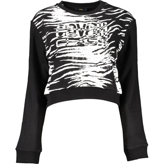 Chic Brushed Cavalli Sweatshirt with Logo Print Cavalli Class