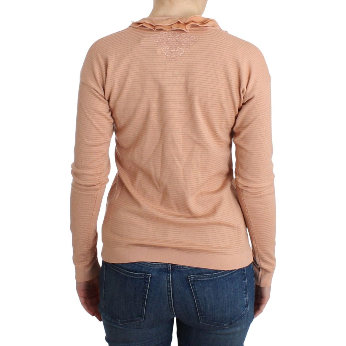 Ermanno Scervino Chic Striped Wool Blend Orange Sweater orange-wool-blend-striped-long-sleeve-top